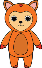 Cute cartoon animal in halloween costume vector illustration scalable eps icon vector