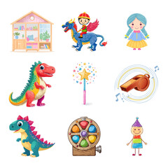 Fototapeta premium Dinosaur and Fairy Doodles