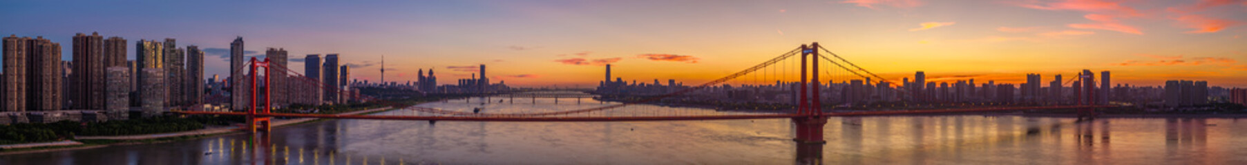 Wuhan Summer City Skyline Sunrise Scenery