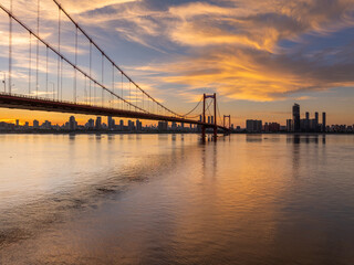Obraz premium Wuhan Summer City Skyline Sunrise Scenery