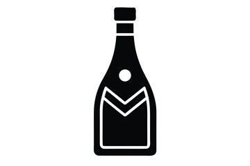 champagne bottle icon silhouette vector illustration