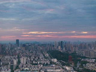 Wuhan Summer City Skyline Sunrise Scenery