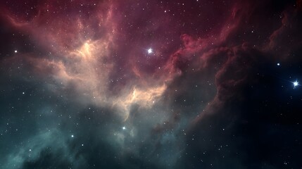 Obraz premium Vibrant cosmic nebula with stars and galactic dust