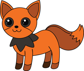 Cute halloween fox vector illustration for festive animal designs vector