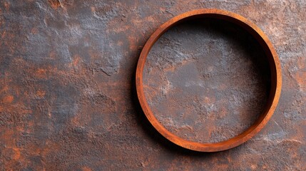 High contrast rusty texture with circular ring in center, pitted and aged surface