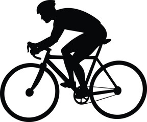 Obraz premium Dynamic cyclist silhouette vector illustration for sports and fitness graphics vector