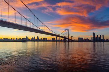 Obraz premium Wuhan Summer City Skyline Sunrise Scenery