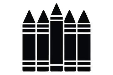 crayons icon silhouette vector illustration