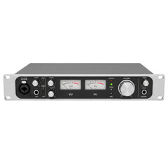 Obraz premium Professional audio interface rackmount unit with vu meters isolated on transparent background