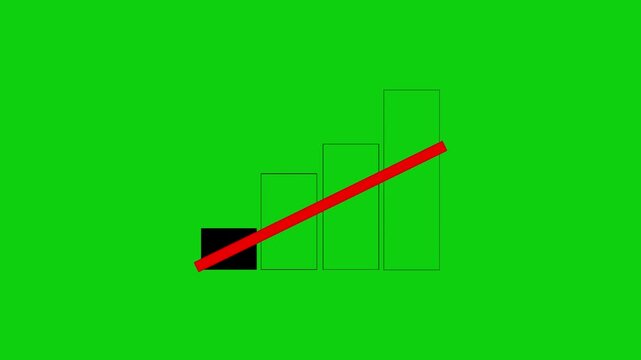 Animated video icon of unstable 5G signal and signal loss