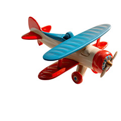 Red and blue toy airplane, stylized