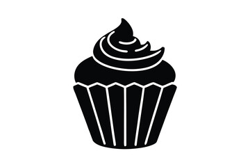 cupcake icon silhouette vector illustration