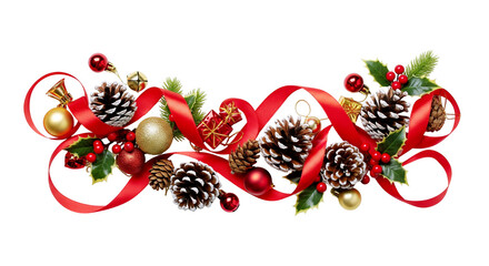 christmas wreath decoration on white background