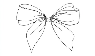 Simple, elegant line art bow