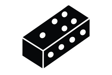 domino icon silhouette vector illustration