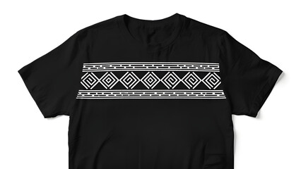 Tribal Ethnic Pattern Black T-shirt