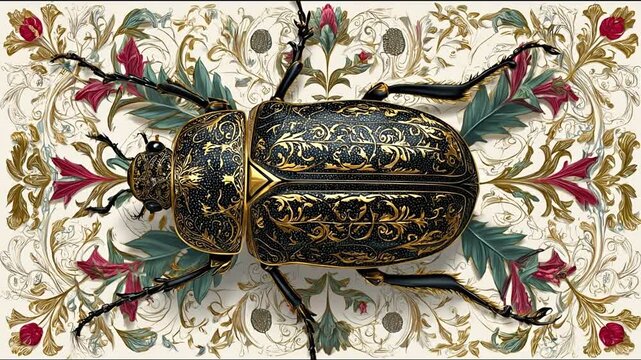 Ornate beetle decorative design