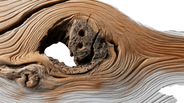 Rustic Wood Grain Texture: An artistic, close-up shot reveals the intricate details of natural wood grain, showcasing the textured surface of the weathered timber.