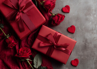 Ai romantic gift arrangement with roses and hearts in a cozy setting for special occasions or celebrations