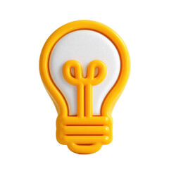 Bright yellow lightbulb icon, simple design