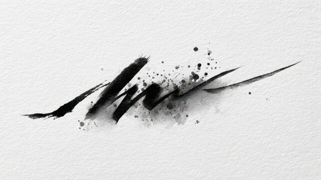 Brushstroke Composition: Abstract expression of bold brushstrokes on a minimalist canvas, a symphony of ink, creating an elegant dance of lines, textures, and dark hues.