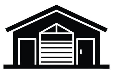 garage icon silhouette vector illustration