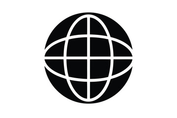 globe icon silhouette vector illustration