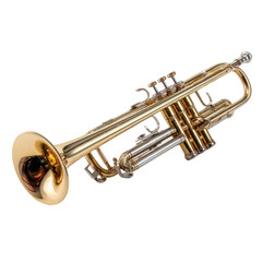 Polished gold trumpet, angled view (1)