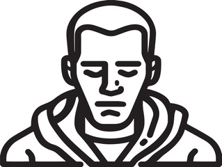 Creative Homeless Icon in Elegant Clean Minimal Vector Line Illustration