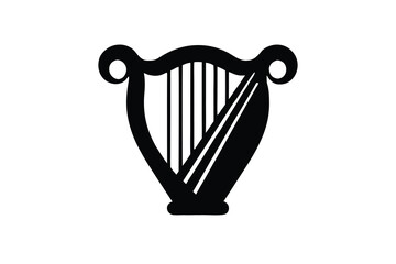 harp icon silhouette vector illustration
