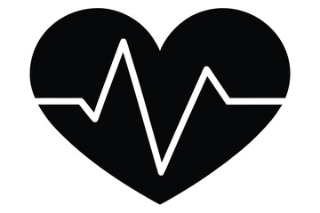 heartbeat icon silhouette vector illustration