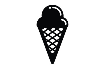 ice cream cone icon silhouette vector illustration