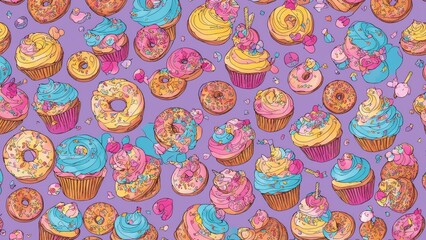 Environment cute ice arrangement repeating illustration