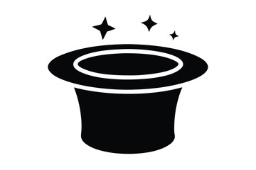 magician hat icon silhouette vector illustration