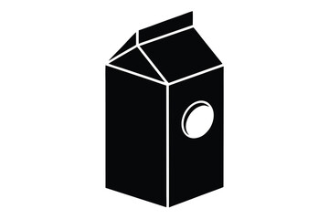 milk carton icon silhouette vector illustration
