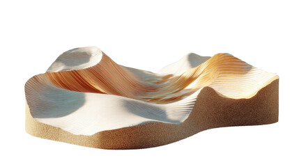 Abstract Wood Landform: An artistic view, a captivating wooden sculpture that resembles a natural landform, evoking a sense of tranquility and creative expression.