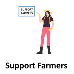 Support Farmers Vector Illustration Which can easily edit or modify