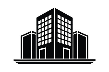Obraz premium office building icon silhouette vector illustration