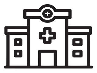 Fototapeta premium Elegant Hospital Icon in Clean Minimal Vector Line Artwork Illustration