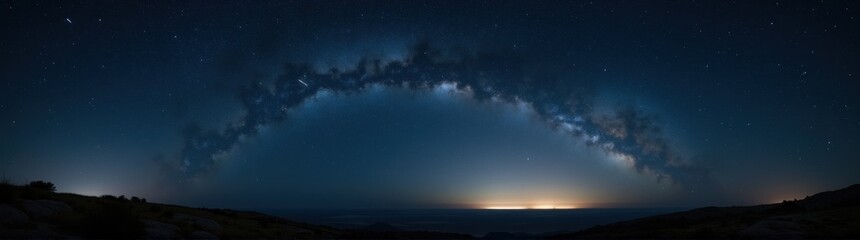 Fototapeta premium View of a mountain with a sky full of stars