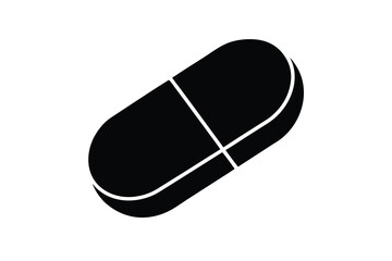 pill icon silhouette vector illustration