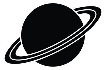 planet icon silhouette vector illustration