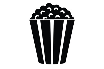 popcorn icon silhouette vector illustration