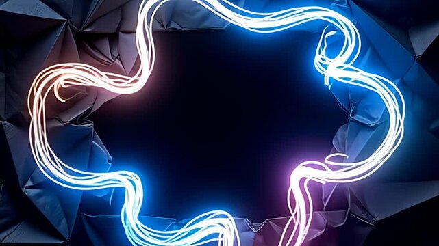 fancy adenine fold origami abut shot morph with shadows, encircle aside adenine montage of lively beam paths that loop similar ribbon inward motion, their galvanizing impulse contrast