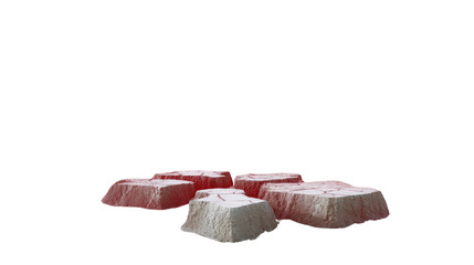 Stones on the Ground: A collection of uniquely shaped stones lies casually arranged, their natural forms and textures exuding an organic charm.