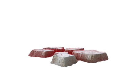 Stones on the Ground: A collection of uniquely shaped stones lies casually arranged, their natural forms and textures exuding an organic charm.