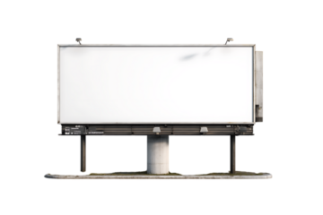 A Large Blank Billboard Ready for Advertising, Perfect for Eye-Catching Campaigns Isolated on transparent background, cutout	