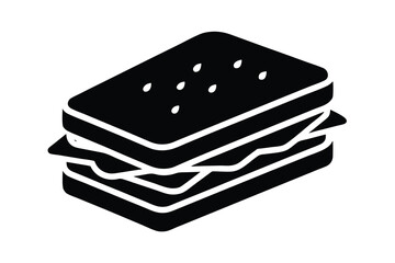 sandwich icon silhouette vector illustration