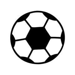 Fototapeta premium Stylized Black and White Soccer Ball Illustration on a Clean White Background