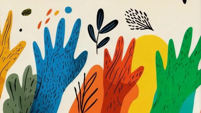 Creative Art Featuring Colorful Hands in a Vibrant, Abstract Design Showcasing Various Artistic Styles and Elements of Expression